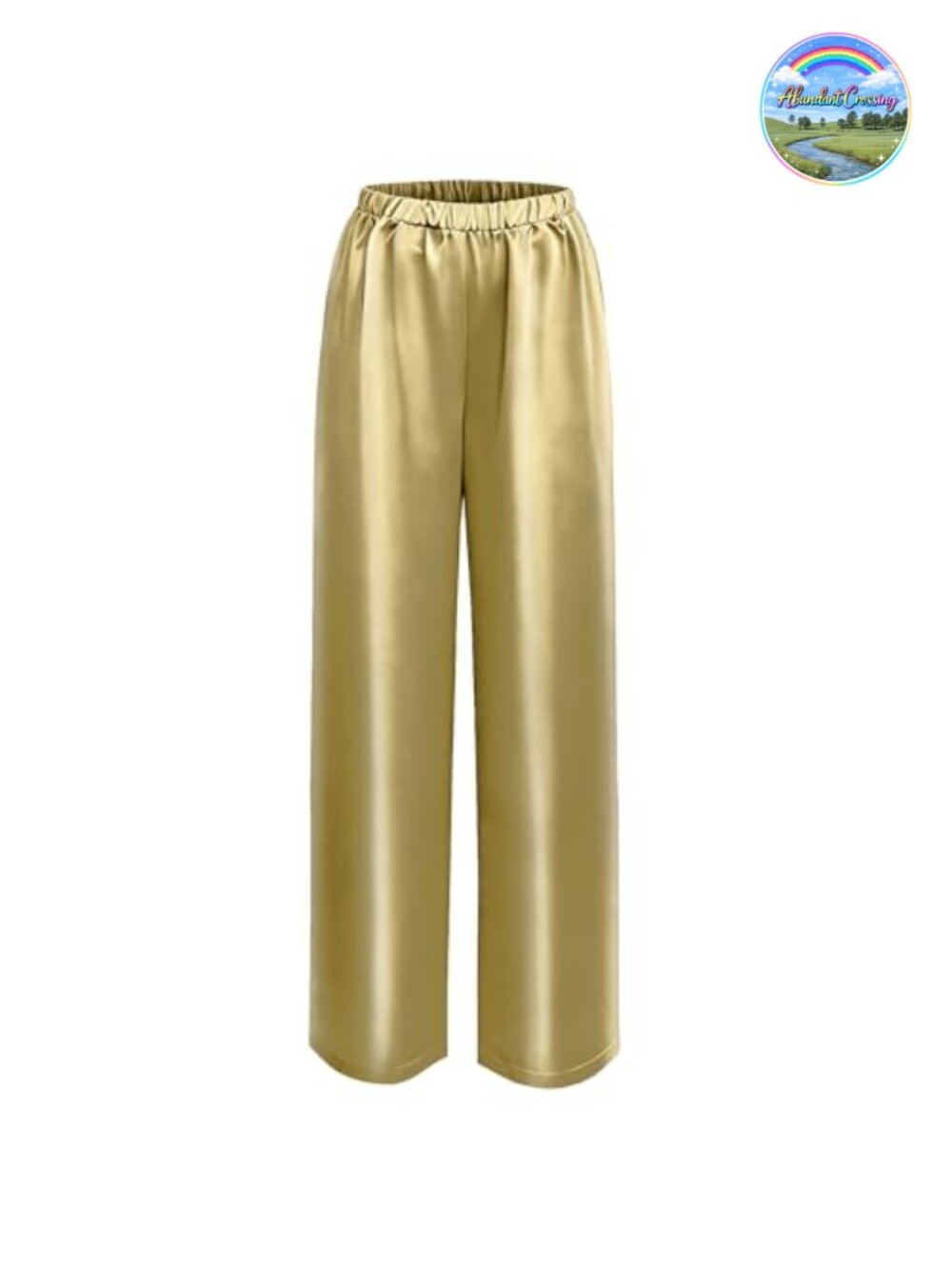 Silk Pants for Women Elastic High Waisted Wide Leg Satin Pant